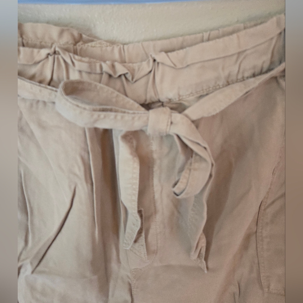 Aerie Light Tan Paperbag Waist Tie Shorts - Picture 5 of 7